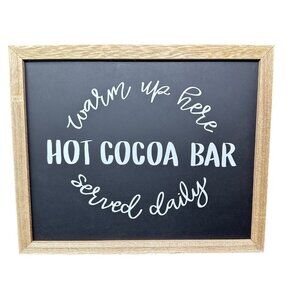 Hot Cocoa Bar Wall Sign 11x9 Rustic Chalkboard Look Daily Kitchen Decor Winter